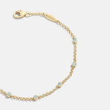 Yasmine 18K Gold Birthstone Bracelet - Aquamarine