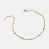 Yasmine 18K Gold Birthstone Bracelet - Aquamarine