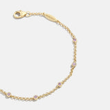 Yasmine 18K Gold Birthstone Bracelet - Light Amethyst