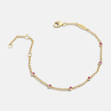 Yasmine 18K Gold Birthstone Bracelet - Ruby