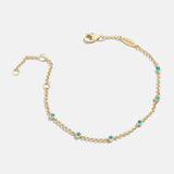 Yasmine 18K Gold Birthstone Bracelet - Blue Zircon