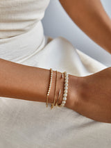 BaubleBar Rima 18K Gold Cuff Bracelet - Smooth Gold - 18K Gold Plated Sterling Silver, Cubic Zirconia stones