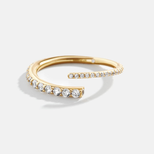 Nicole 18K Gold Ring - Gold/Pavé – 18K gold plated sterling