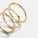 Maddie 18K Gold Ring Set - Gold/Pavé