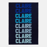 Ombre Name Custom Blanket - Navy/Blue