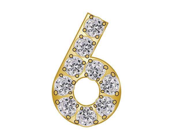 Pavé Number Icon - 6