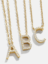 BaubleBar 14K Gold Diamond Initial Necklace - 
    18K Gold Plated Sterling Silver, Cubic Zirconia stones
  
