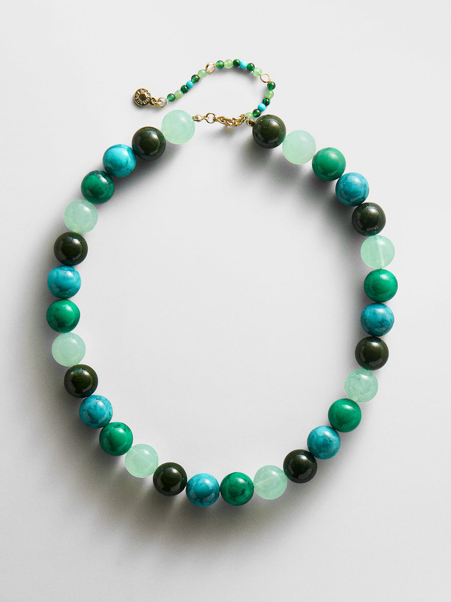 Mini Jane Beaded Necklace - Blue Multi