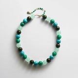 Mini Jane Beaded Necklace - Blue Multi Bead