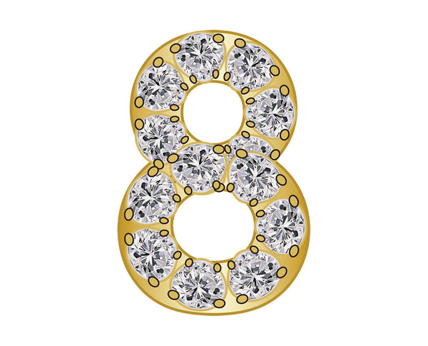 Pavé Number Icon - 8