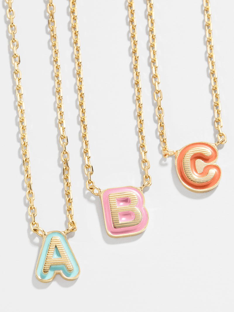 BaubleBar 18K Gold Enamel Initial Necklace - 
    18K Gold Plated Sterling Silver
  
