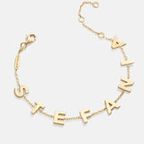 14K Gold Custom Spaced Letter Name Bracelet - 14K Gold
