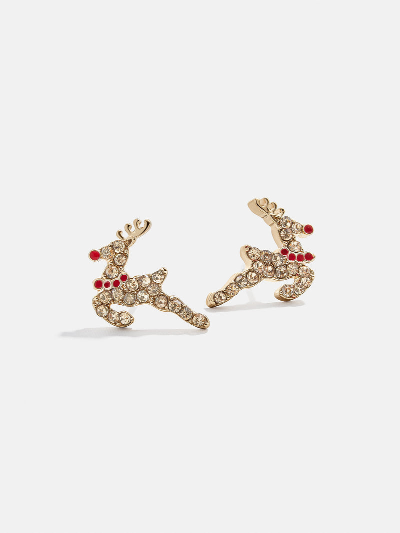Rudolph Reindeer Stud Earrings - Reindeer