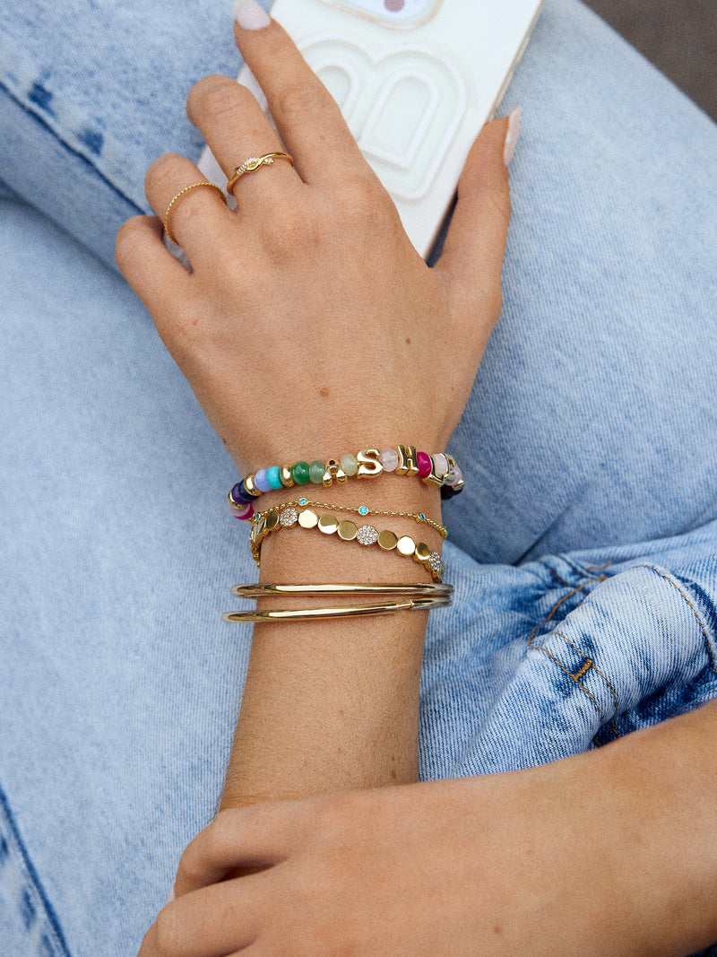 BaubleBar Rivera Stretch Bracelet - Gold/Pavé - 
    Gold stacking bracelet 
  
