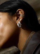 Maria Sterling Silver Hoop Earrings - Silver/Pavé