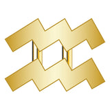 Aquarius Mini Zodiac Icon - Gold