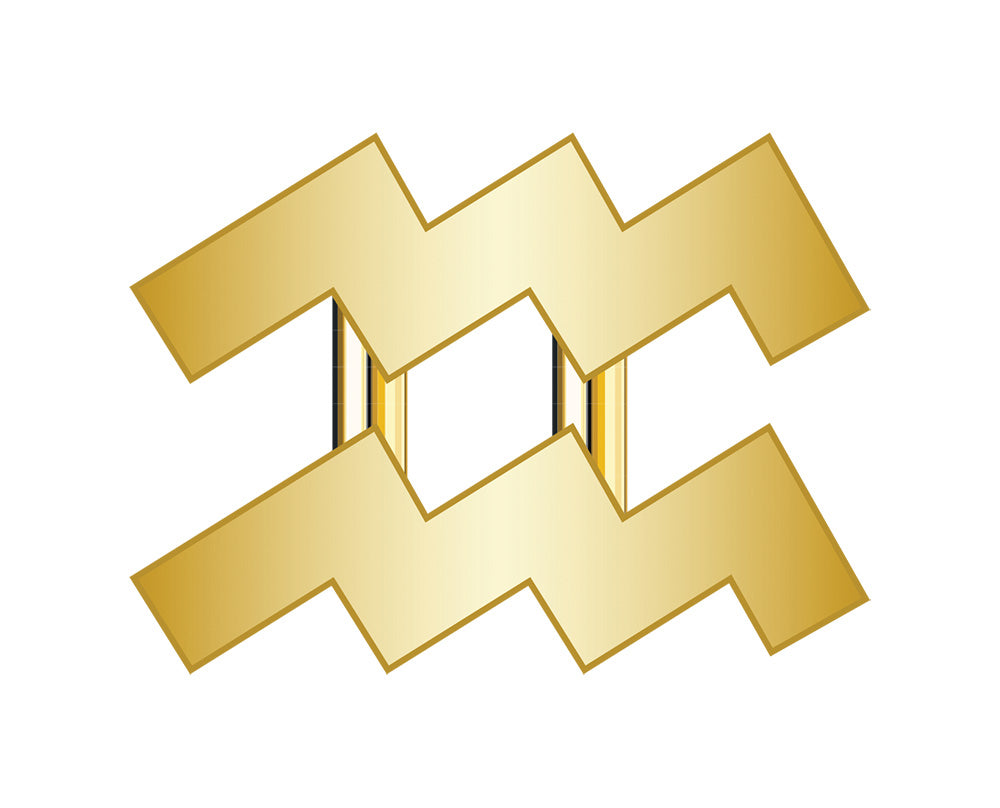 Aquarius Mini Zodiac Icon - Gold