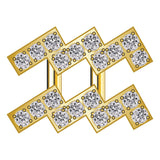 Aquarius Mini Zodiac Icon - Pavé/Gold
