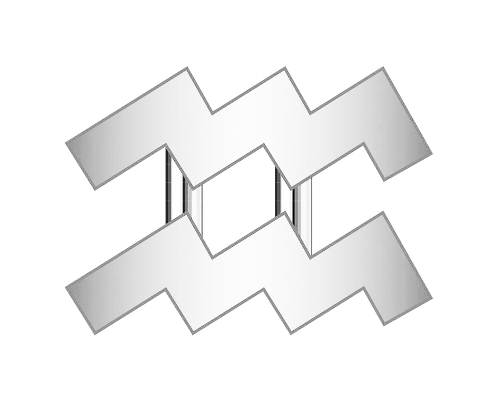 Aquarius Mini Zodiac Icon - Silver