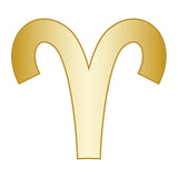 Aries Mini Zodiac Icon - Gold
