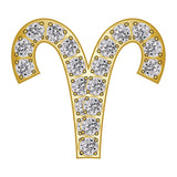 Aries Mini Zodiac  Icon - Pavé/Gold
