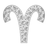 Aries Mini Zodiac Icon - Pavé/Silver