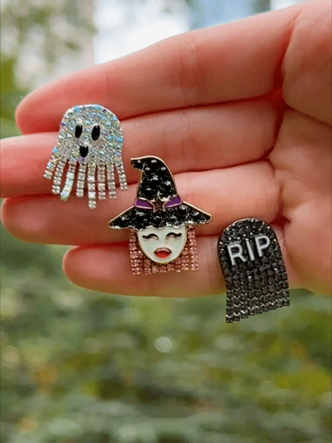 BaubleBar What You Witch For Glow-In-The-Dark Earrings - Glow-In-The-Dark Witch Earrings - Halloween witch earrings