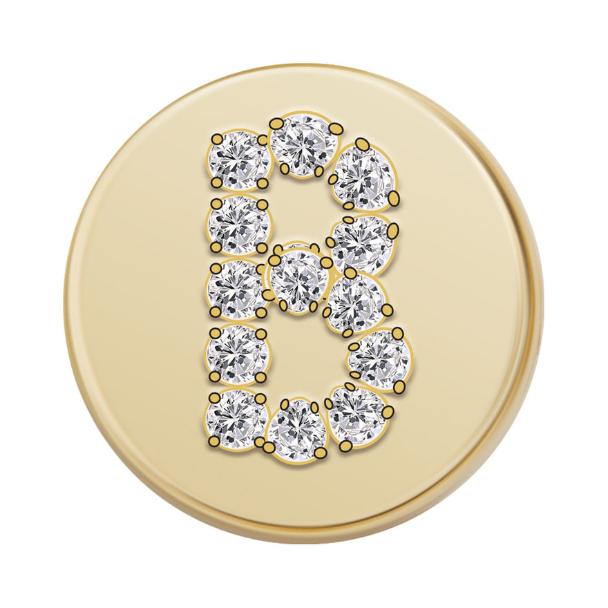 Gold Letter Bead - B