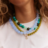 Mini Jane Beaded Necklace - Blue Multi Bead