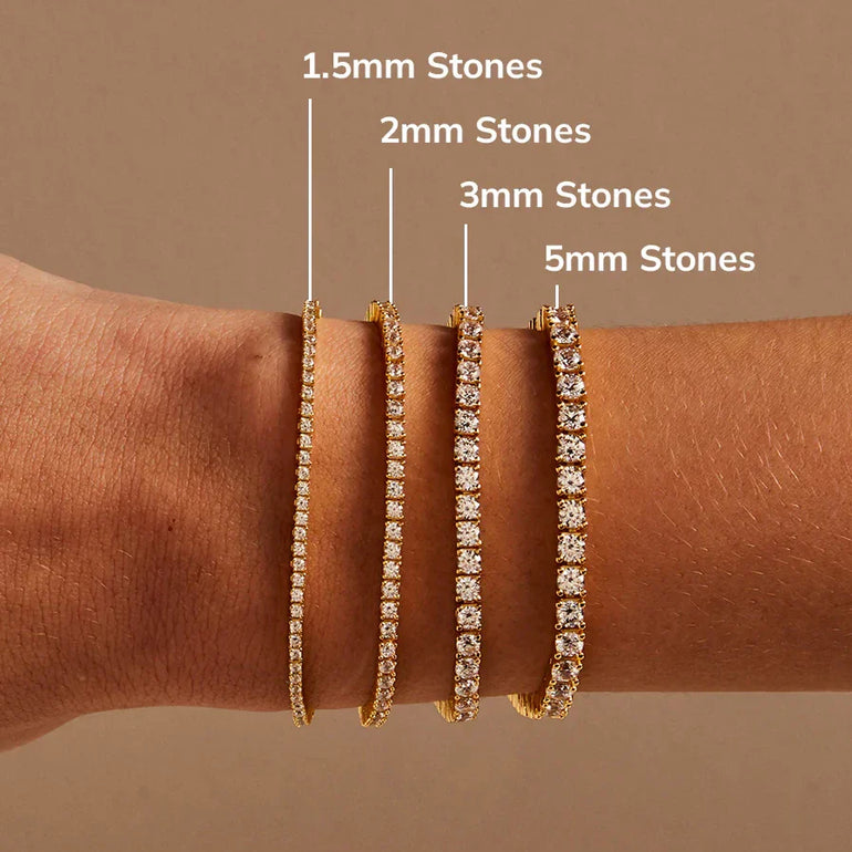 Billie 18K Gold Tennis Bracelet in 18K Gold Plated Sterling Silver
