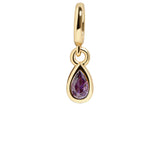 Birthstone Cluster Charm - Amethyst/Gold