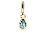 Birthstone Cluster Charm - Blue Zircon/Gold