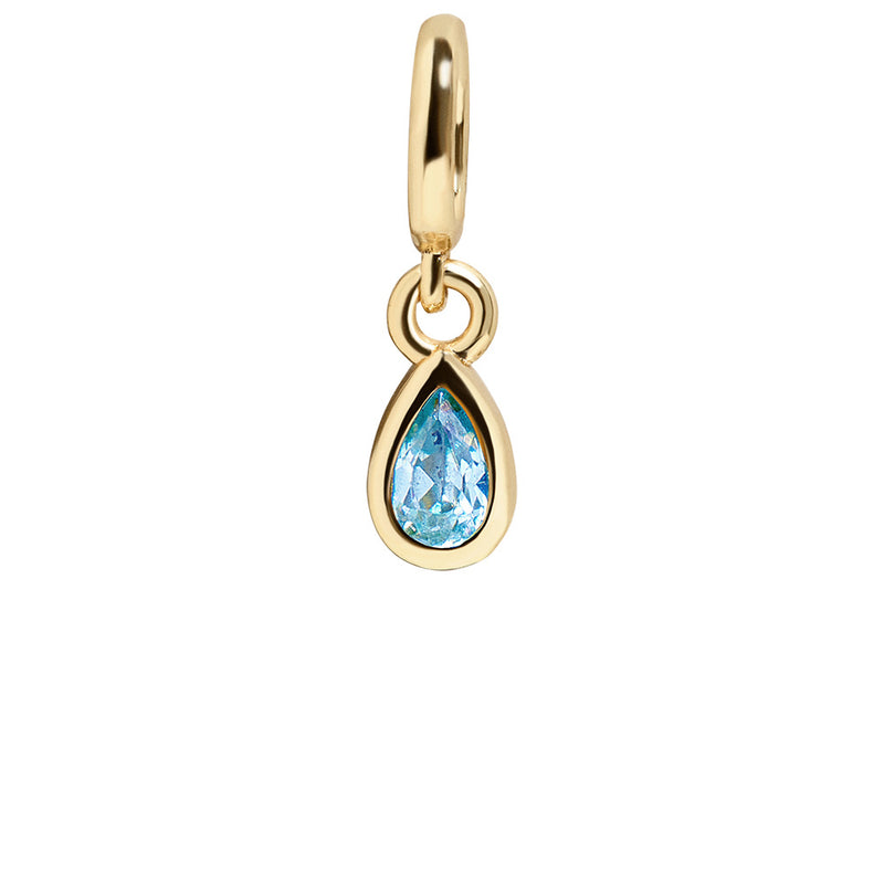 Birthstone Cluster Charm - Blue Zircon/Gold