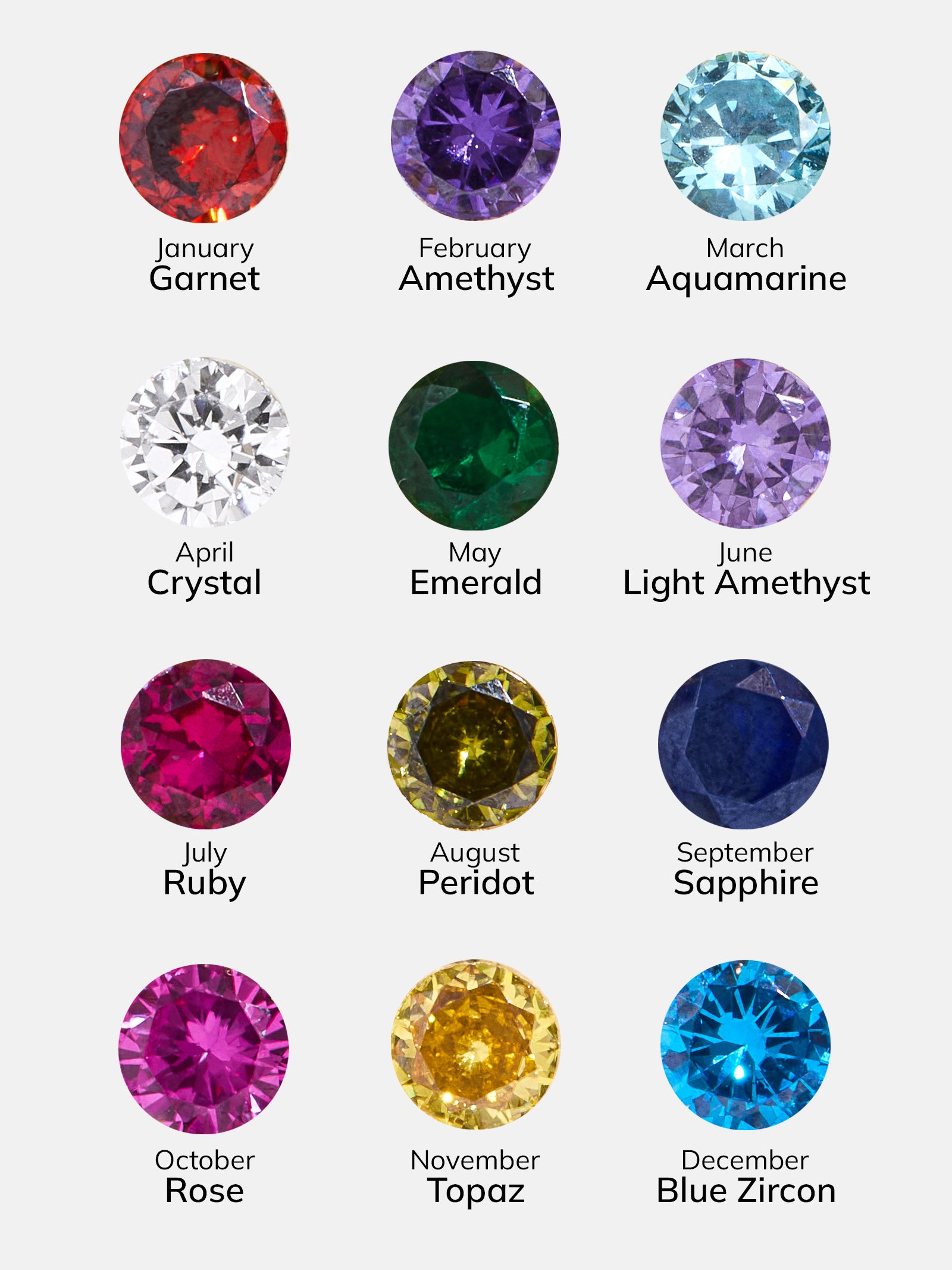 Esther 18K Gold Birthstone Necklace Crystal Birthstone pendant