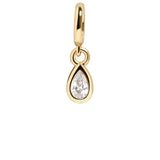 Birthstone Cluster Charm - Crystal/Gold
