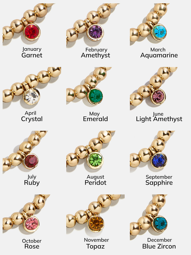 BaubleBar Birthstone Pisa Bracelet - Crystal - 
    Gold beaded bracelet for stacking
  
