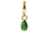 Birthstone Cluster Charm - Emerald/Gold