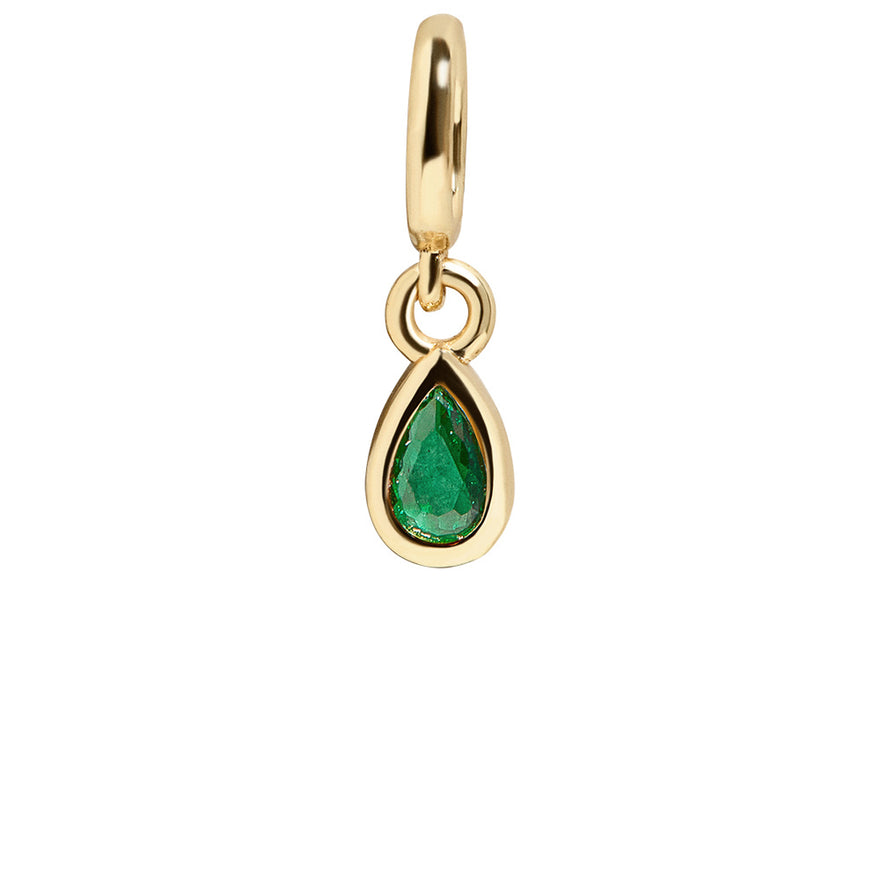 Birthstone Cluster Charm - Emerald/Gold