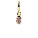 Birthstone Cluster Charm - Light Amethyst/Gold
