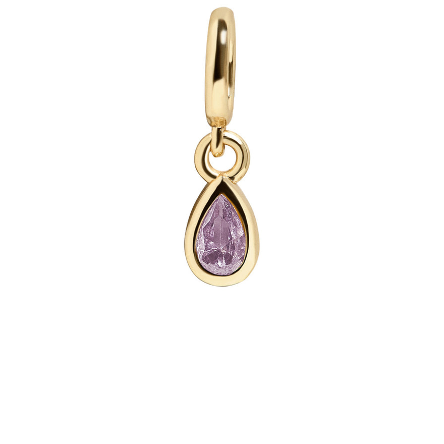 Birthstone Cluster Charm - Light Amethyst/Gold
