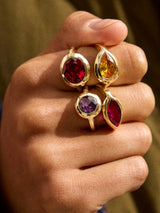 BaubleBar Gold Cubic Zirconia Birthstone Ring - Crystal - 
    Statement gold ring
  
