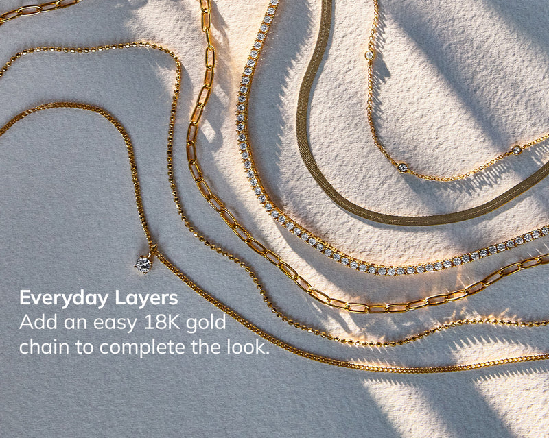 Pavé Bubble Initial Necklace - Clear/Gold