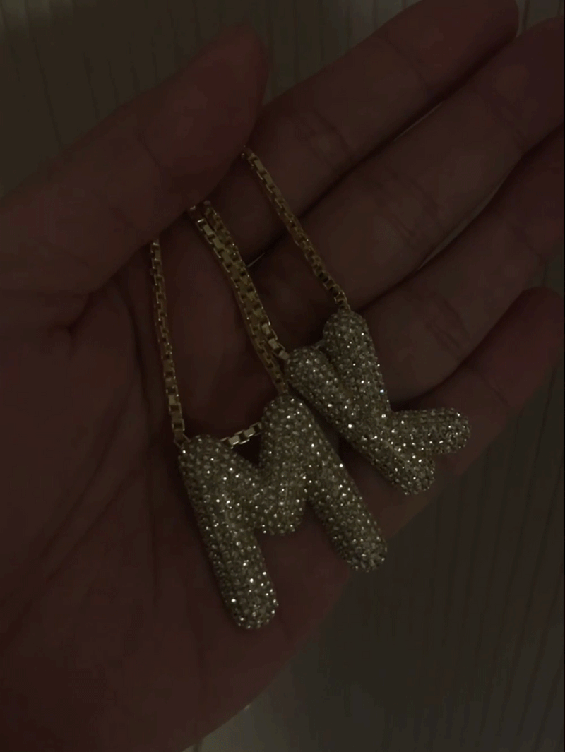 BaubleBar Gold/Pavé - 
    Bubble initial necklace
  
