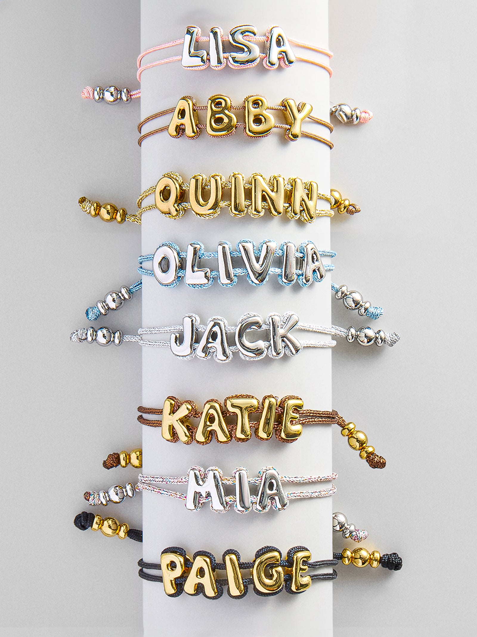 Wrapped Up Bubble Waterproof Custom Metallic Cord Bracelet - Multi