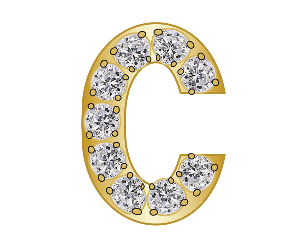 Pavé Initial Icon - C