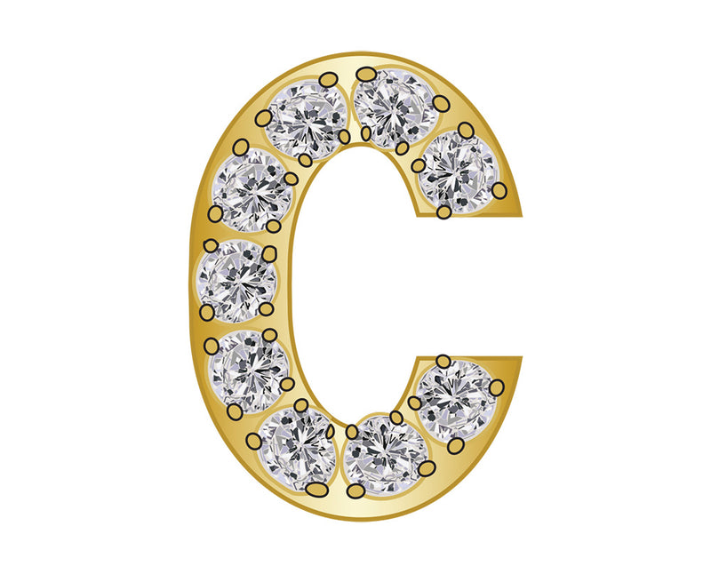 Pavé Initial Icon - C