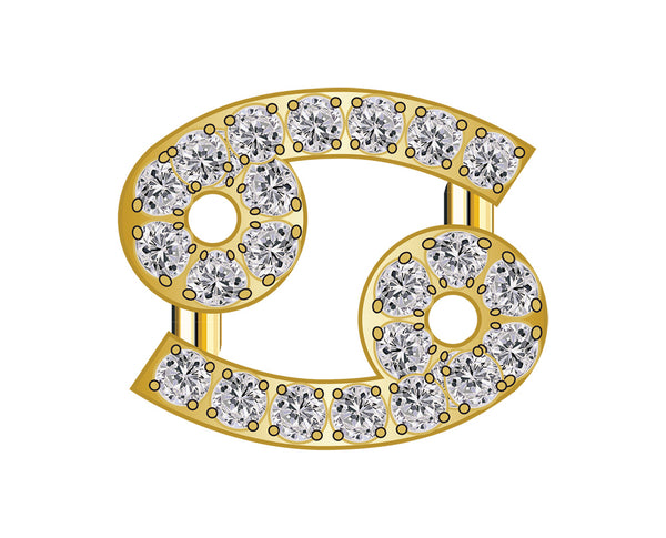 Cancer Mini Zodiac Icon - Pavé/Gold