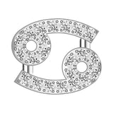 Cancer Mini Zodiac Icon - Pavé/Silver