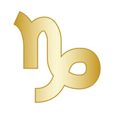 Capricorn Mini Zodiac Icon - Gold