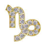 Capricorn Mini Zodiac Icon - Pavé/Gold